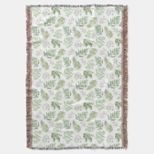 Forest Greenery Pattern Deken (Voorkant Verticaal)