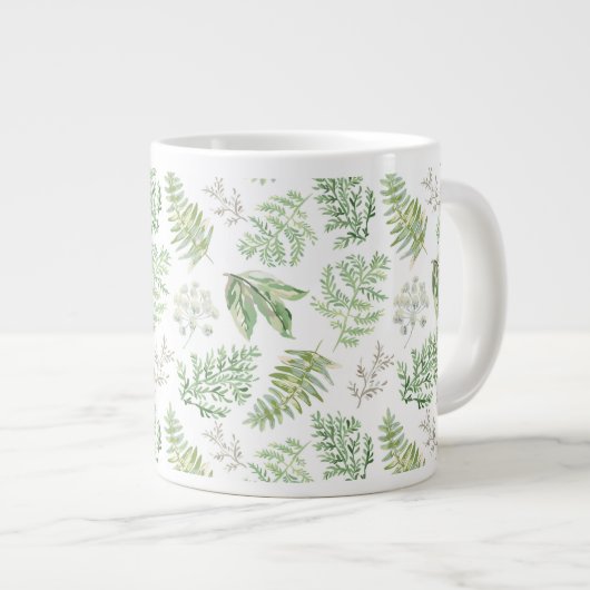 Forest Greenery Pattern Extra Grote Beker (Voorkant rechts)