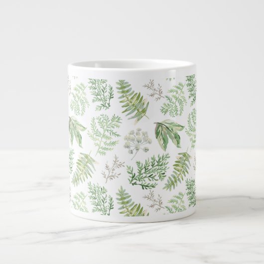 Forest Greenery Pattern Extra Grote Beker (Voorkant)