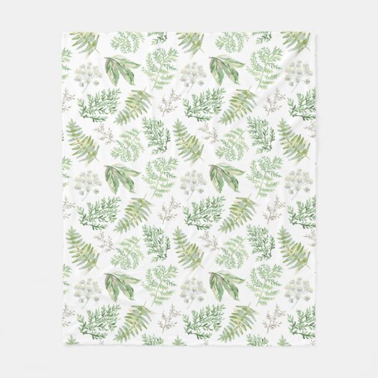 Forest Greenery Pattern Fleece Deken (Voorkant)