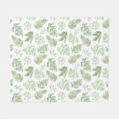 Forest Greenery Pattern Fleece Deken (Voorkant (Horizontaal))