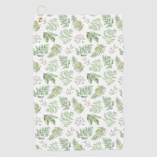 Forest Greenery Pattern Golfhanddoek (Voorkant)
