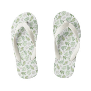 Forest Greenery Pattern Kinder Teenslippers