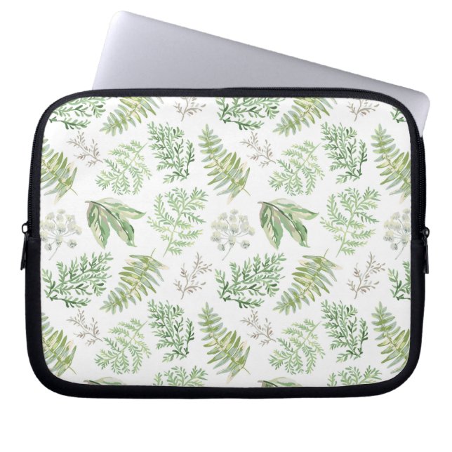 Forest Greenery Pattern Laptop Sleeve (Voorkant)