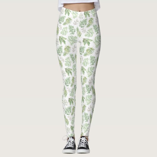 Forest Greenery Pattern Leggings (Voorkant)
