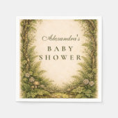 Forest Greenery Storybook Baby Shower Servet (Voorkant)