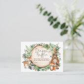 Forest Greenery Woodland Animals Diaper Raffle Informatiekaartje (Staand voorkant)