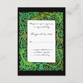 Forest Greens Celtic Animals Design Wedding RSVP