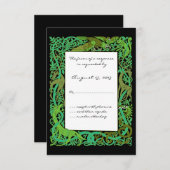 Forest Greens Celtic Animals Design Wedding RSVP (Voorkant / Achterkant)