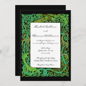 Forest Greens Celtic Animals Weddenschap Kaart (Voorkant / Achterkant)