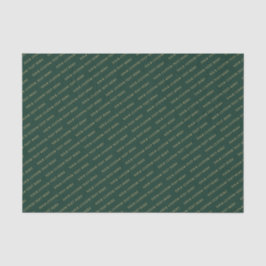 Forest Groen & Goud Minimale Aangepaste Tekst Pakk Tissuepapier