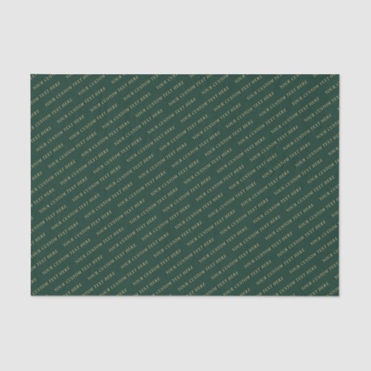 Forest Groen & Goud Minimale Aangepaste Tekst Pakk Tissuepapier (Voorkant)