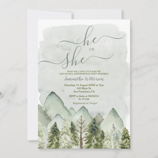 Forest Grootste Avontuur Gender Onthulling Kaart (Voorkant)