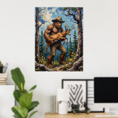 Forest Guardian: Bigfoot en het hert Poster (Thuiskantoor)