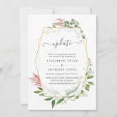 Forest Herbarium Geometric Wedding Update Kaart (Voorkant)