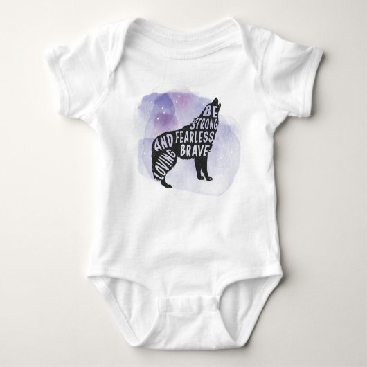 Forest Howling Wolf Art Lover Baby Bodysuit (Voorkant)