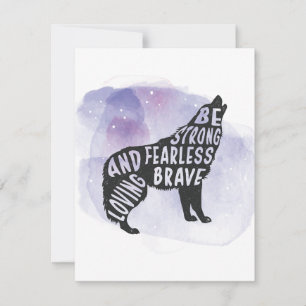 Forest Howling Wolf Art Lover Invitation Kaart