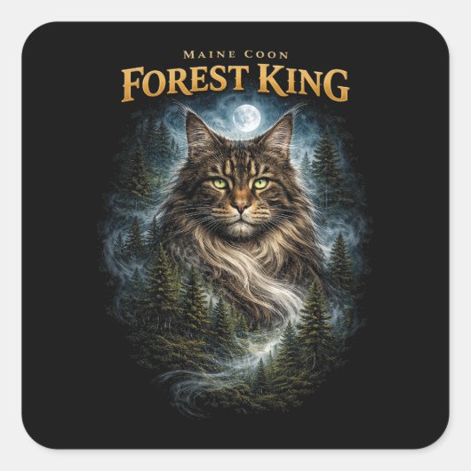 Forest King Vierkante Sticker (Voorkant)