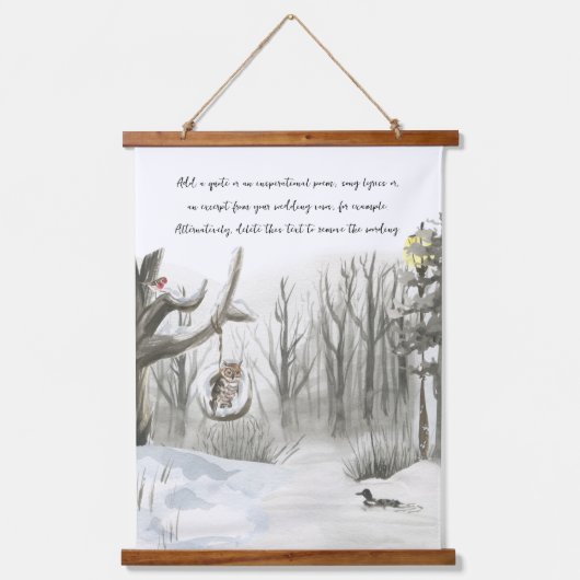 Forest Lakehouse Waterverf Optionele formulering Hangend Wandkleed (Voorkant)