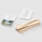 Forest Lakeside Wildflowers Floral Wedding Program Handwaaier (Niet-gemonteerd)