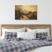 Forest Landscape Scene (door Josef Kriehuber) Canvas Afdruk (Insitu (Slaapkamer))