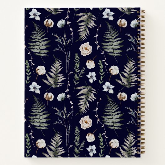 Forest Leaves Floral Botanical Recept Kookboek Notitieboek (Achterkant)