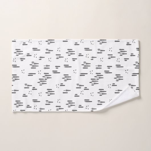 Forest Line Art-patroon Bad Handdoek (Handdoek)