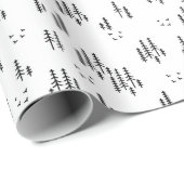 Forest Line Art-patroon Cadeaupapier (Rol Hoek)
