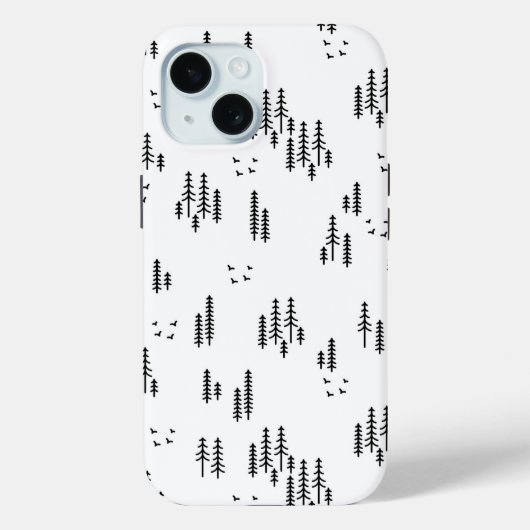Forest Line Art-patroon Case-Mate iPhone Case (Achterkant)