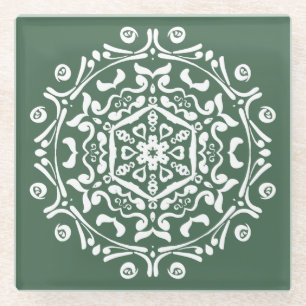 Forest Mandala Glazen Onderzetter