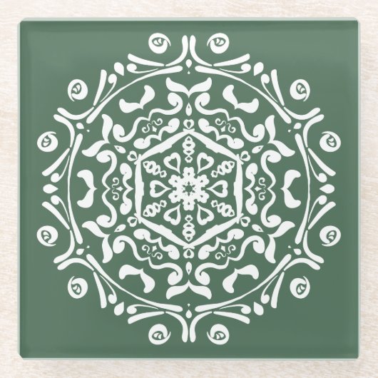 |Forest Mandala Glazen Onderzetter (Voorkant)