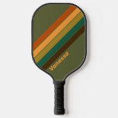 Forest Marsh Gestreept met Naam Pickleball Paddle (Voorkant)