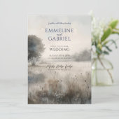 Forest Meadow Wedding Invitation Kaart (Staand voorkant)