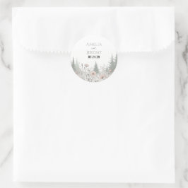 Forest Meadow Wedding Ronde Sticker