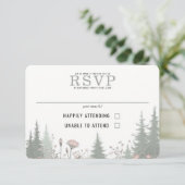Forest Meadow Wedding RSVP Kaartje (Staand voorkant)