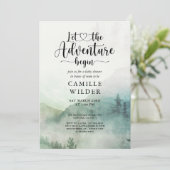 Forest Mist Adventure Mountains Baby shower Kaart (Staand voorkant)