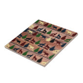 Forest Moose Wolf Wilderness Mountain Cabin Rustic Tegeltje (Zijkant)