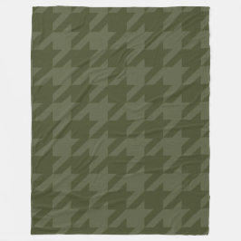 Forest Moss Houndstooth Fleece Deken