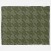 Forest Moss Houndstooth Fleece Deken (Voorkant (Horizontaal))