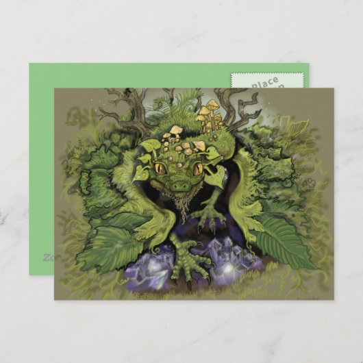 Forest Moss Magic Dragon Briefkaart (Voorkant / Achterkant)