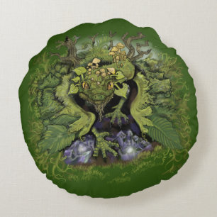 Forest Moss Magic Dragon Rond Kussen