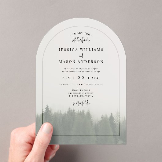 Forest Mountain Acryl bruiloft uitnodiging Acryl Uitnodigingen (Insitu (Draagbaar))