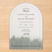 Forest Mountain Acryl bruiloft uitnodiging Acryl Uitnodigingen (Voorkant)