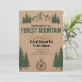 Forest Mountain Adventure Bridal Shower Invitation (Debout devant)