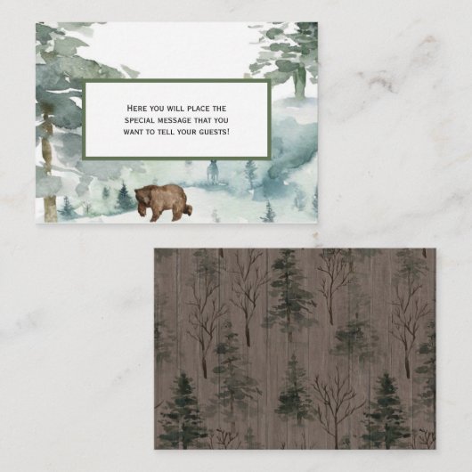 Forest Mountain Beer Enclosure Card Informatiekaartje (Voorkant / Achterkant)