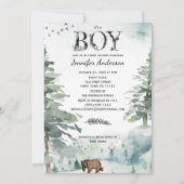 Forest Mountain Boy Country Beer Deer Baby shower Kaart (Voorkant)
