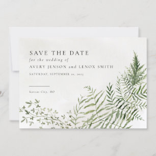 Forest Mountain Greenery Rustic Save the Date Kaart