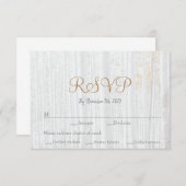 Forest Mountain Modern Birch Wedding RSVP Kaartje (Voorkant / Achterkant)