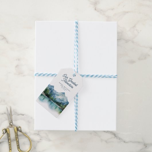 Forest Mountain Rustic Adventure Baby Shower  Cadeaulabel (Met Touw)