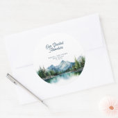 Forest Mountain Rustic Adventure Baby Shower  Ronde Sticker (Envelop)